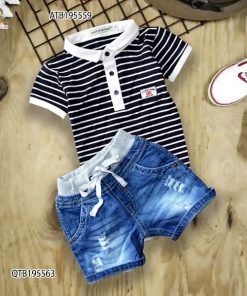 Quần jeans wash rách lưng thun dễ thương